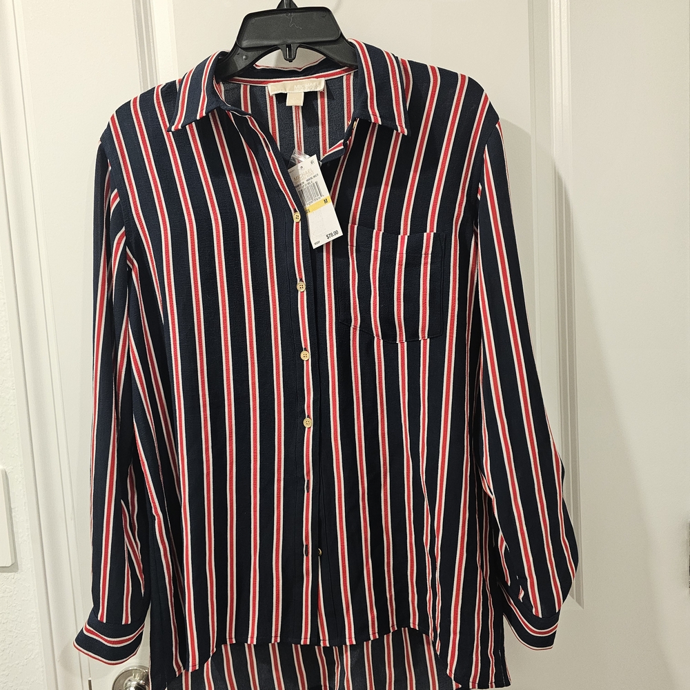 Striped Button-Up Shirt